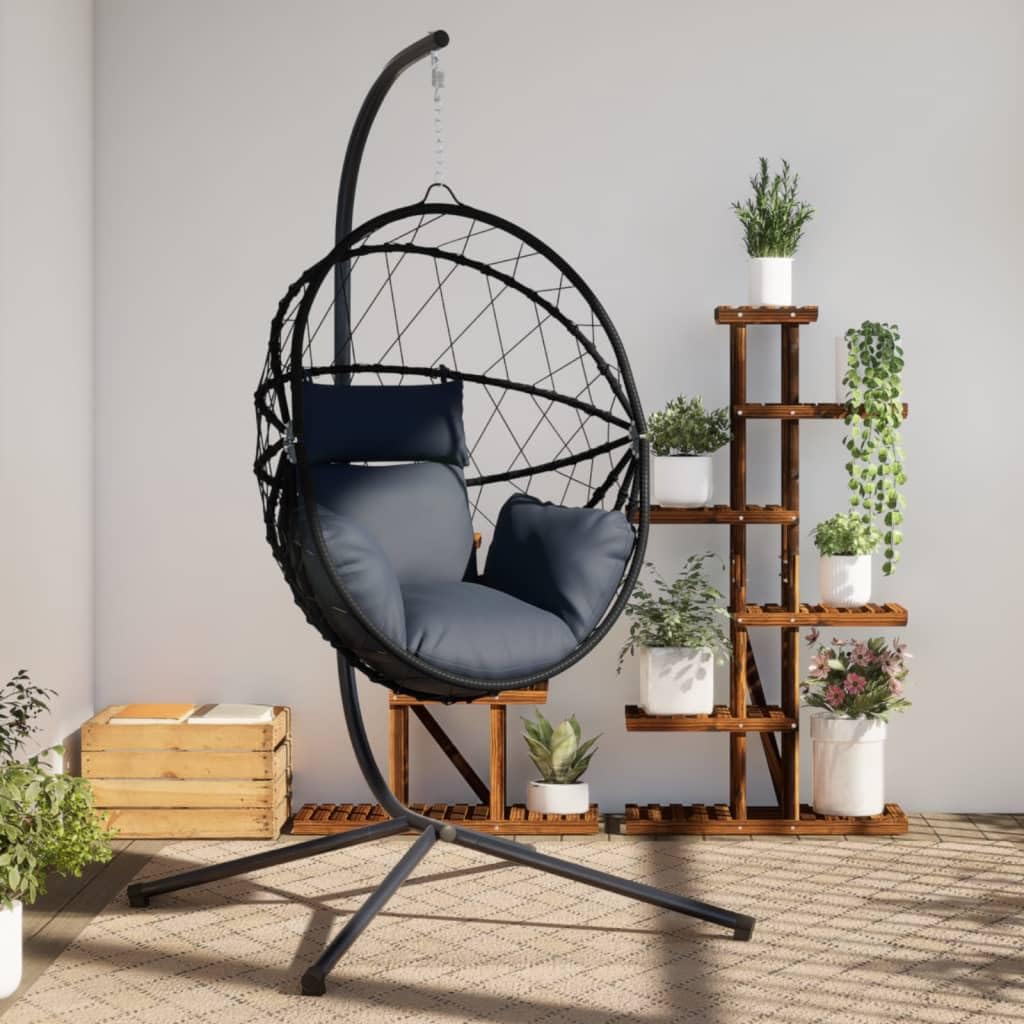 Outdoor Furniture Egg Chair - Hanging Egg Chair with Stand Cushioned