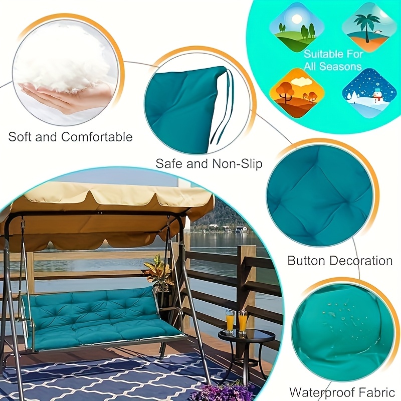 Outdoor Furniture Without Cushions - MARIIS Replacement Outdoor Swing Cushions, Waterproof