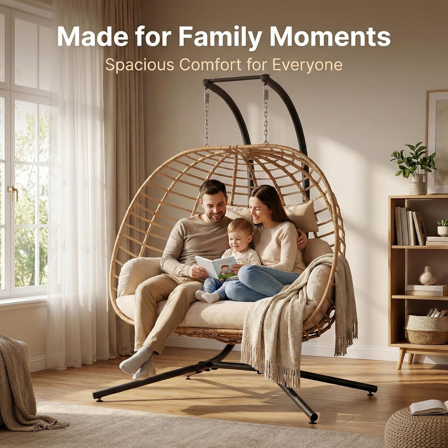 Double Hanging Egg Chair with  – Outdoor Furniture Egg Chair recenzja i cena