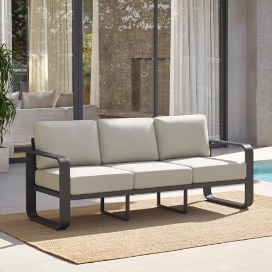 Aluminum Outdoor 3-Seater Sofa – Outdoor Furniture Without Cushions recenzja i cena