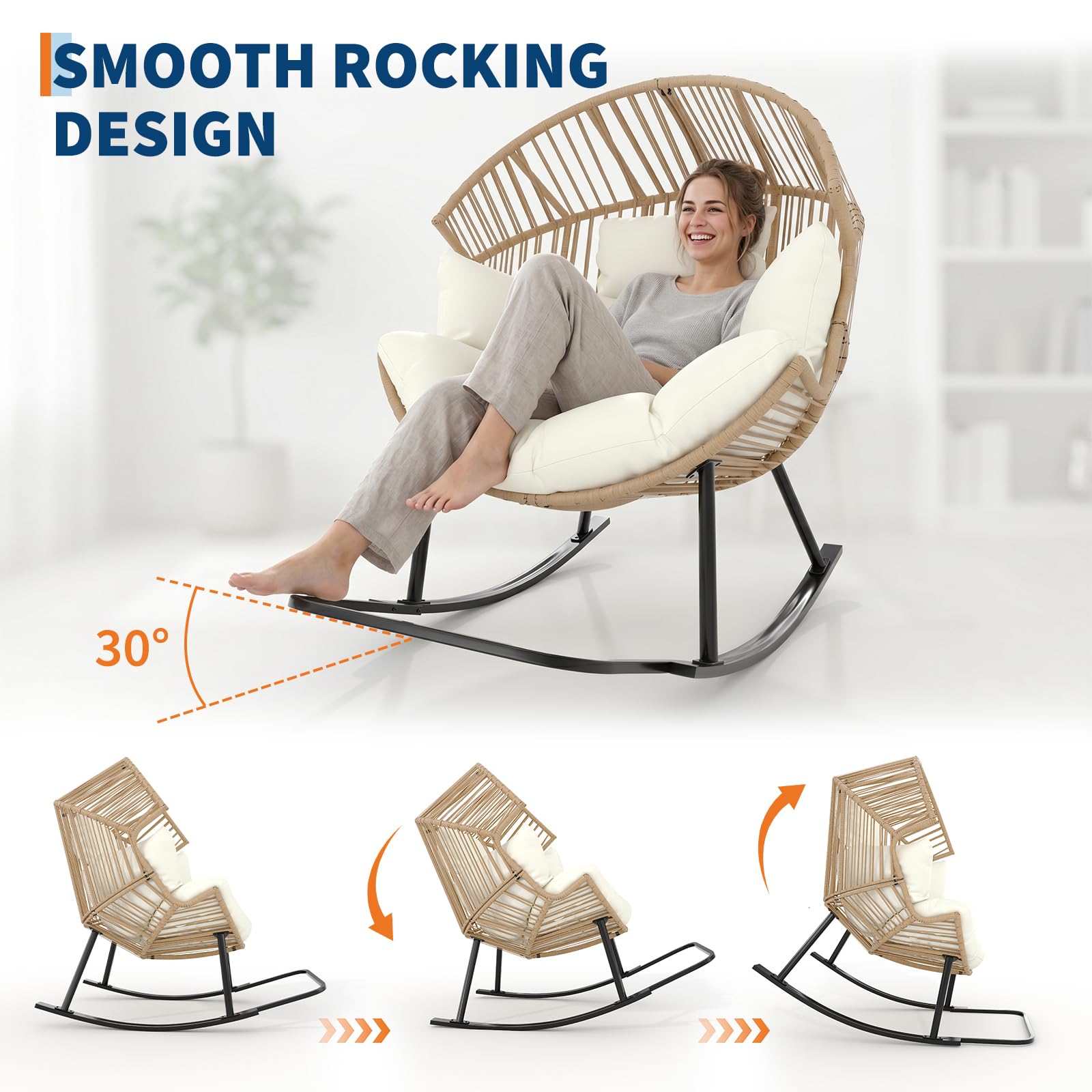 Oversized Ergonomic Wicker Roc – Outdoor Furniture Egg Chair recenzja i cena