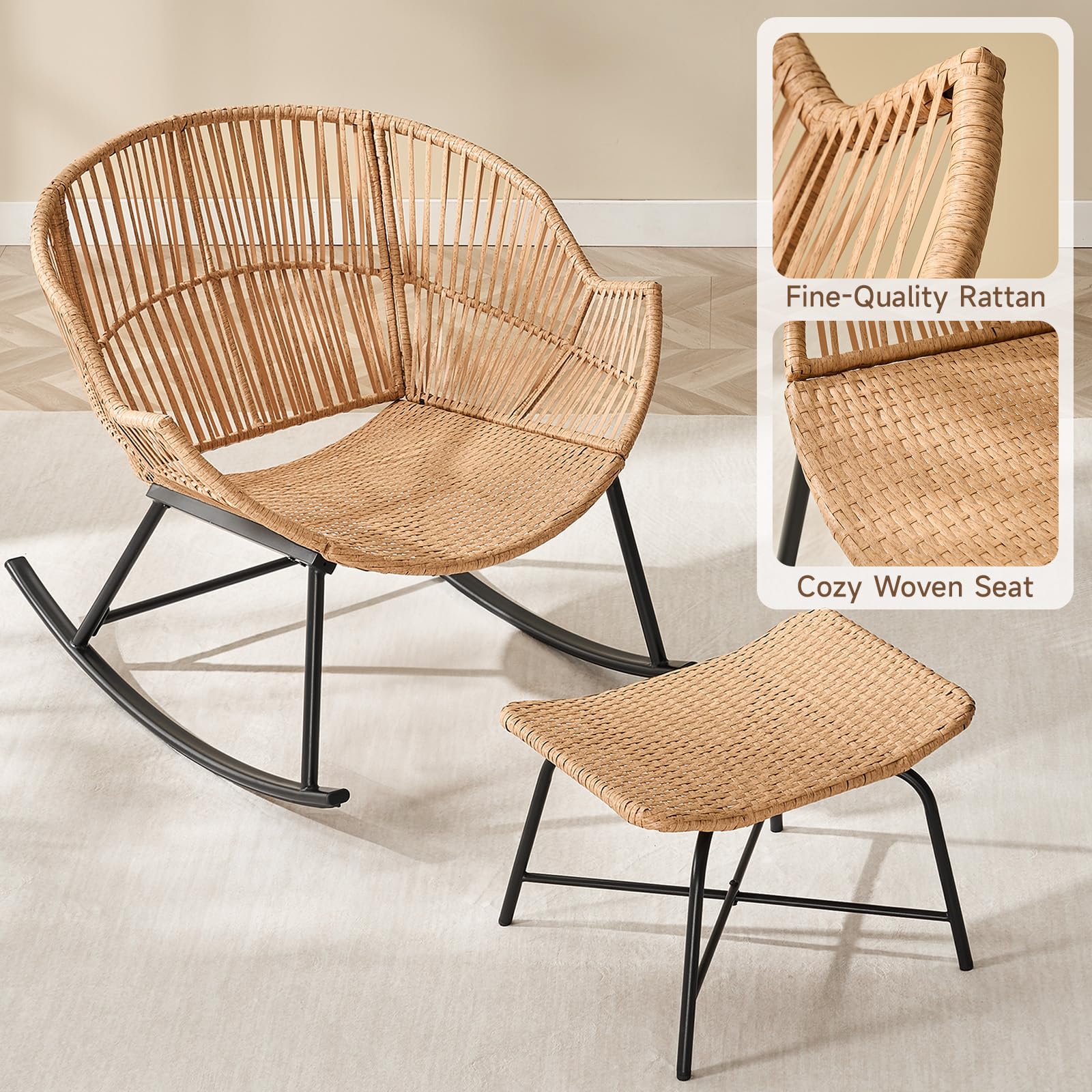 Grey Rattan Papasan Rocking Ch – Outdoor Furniture Egg Chair recenzja i cena
