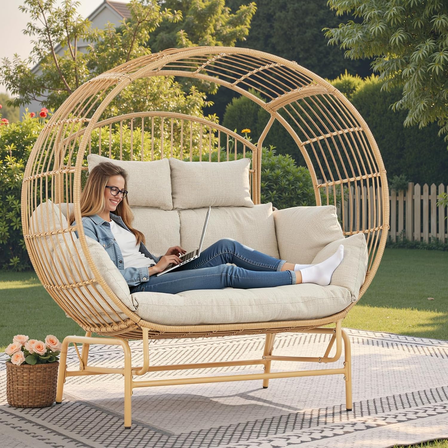 Oversized 2-Person Egg Chair G – Outdoor Furniture Egg Chair recenzja i cena
