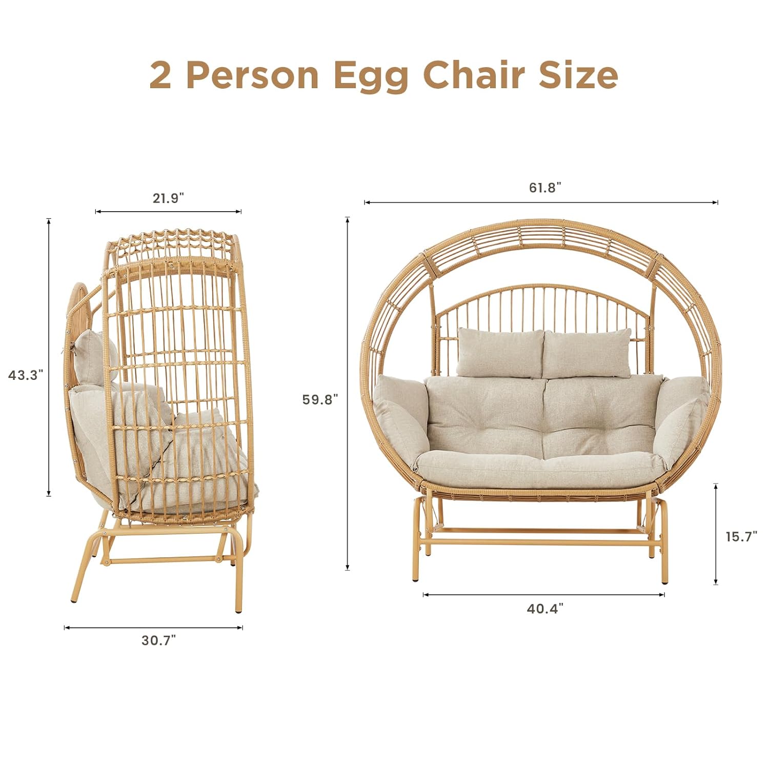 Oversized 2-Person Egg Chair G – Outdoor Furniture Egg Chair recenzja i cena