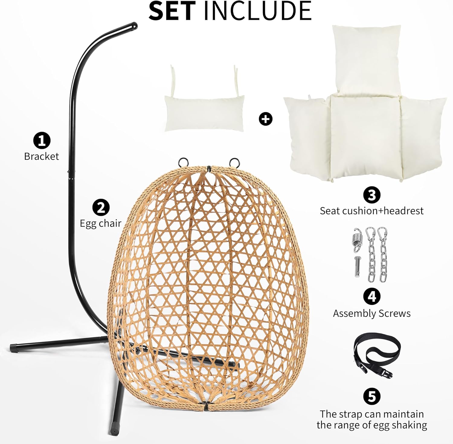 Egg Hanging Chair with Stand,  – Outdoor Furniture Egg Chair recenzja i cena