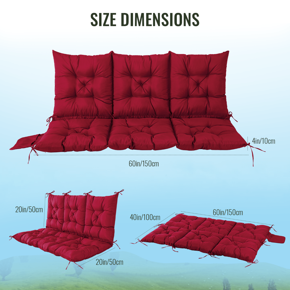 60x40 Inches Porch Swing Cushi – Outdoor Furniture Without Cushions recenzja i cena