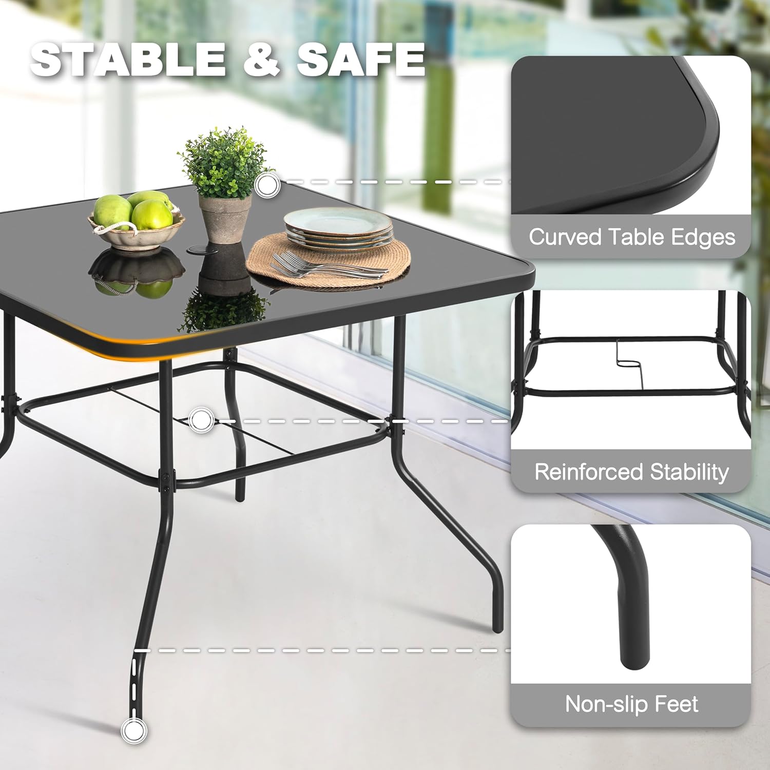 5 Piece Metal Patio Dining Set – Outdoor Furniture Sunbrella recenzja i cena