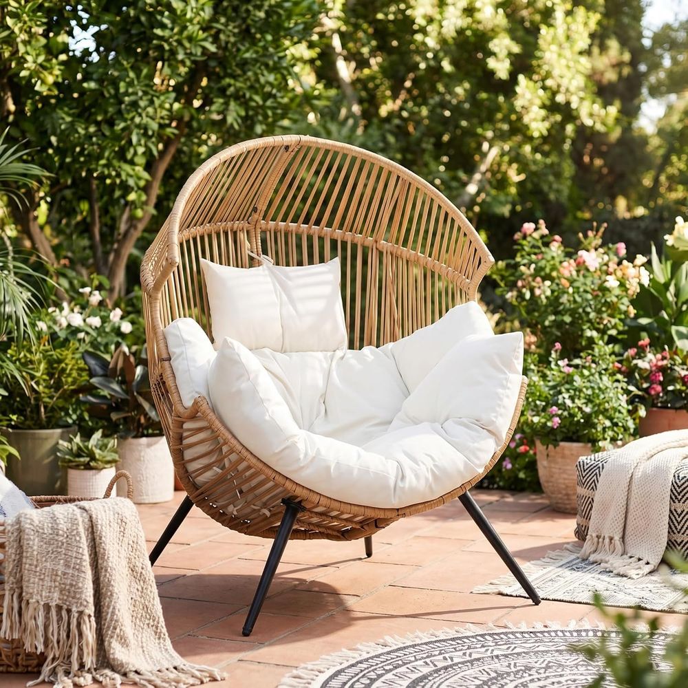 Egg Chair Wicker Outdoor Chair – Outdoor Furniture Without Cushions recenzja i cena