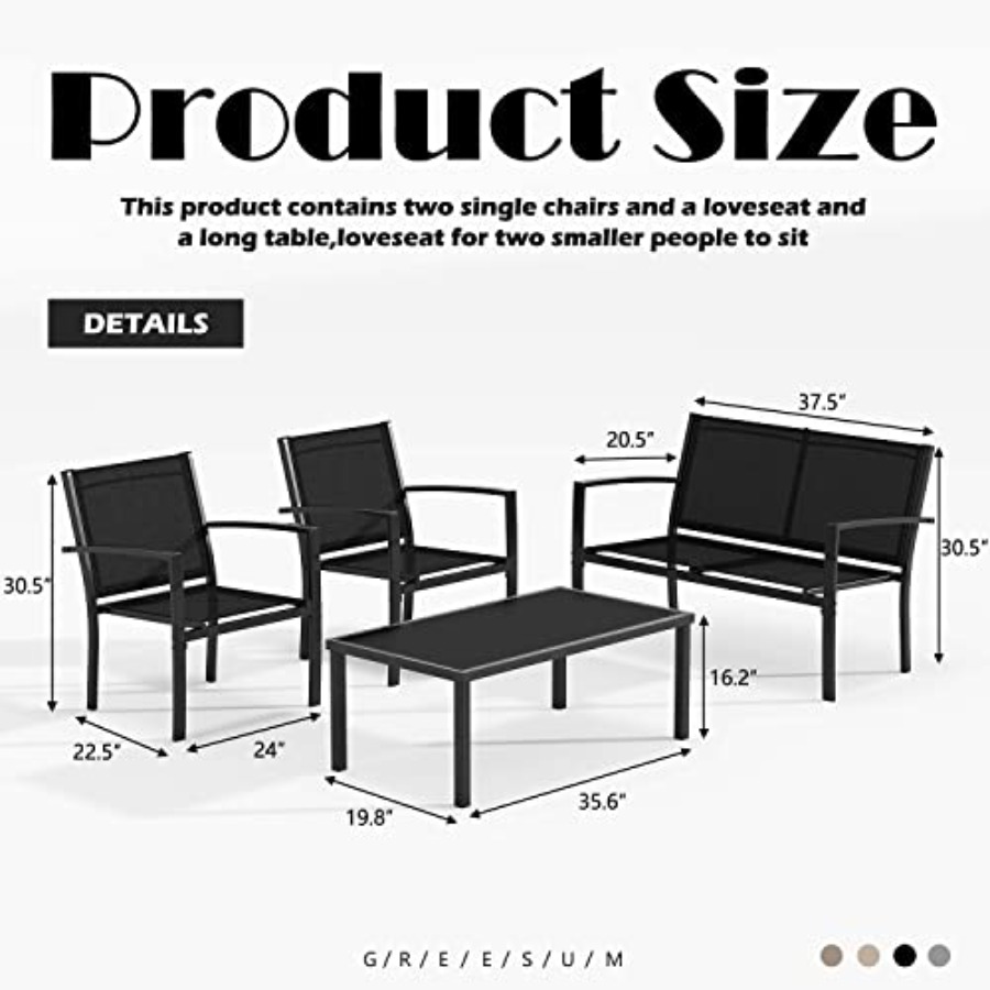 Greesum 4 Pieces Patio Furnitu – Outdoor Furniture In recenzja i cena