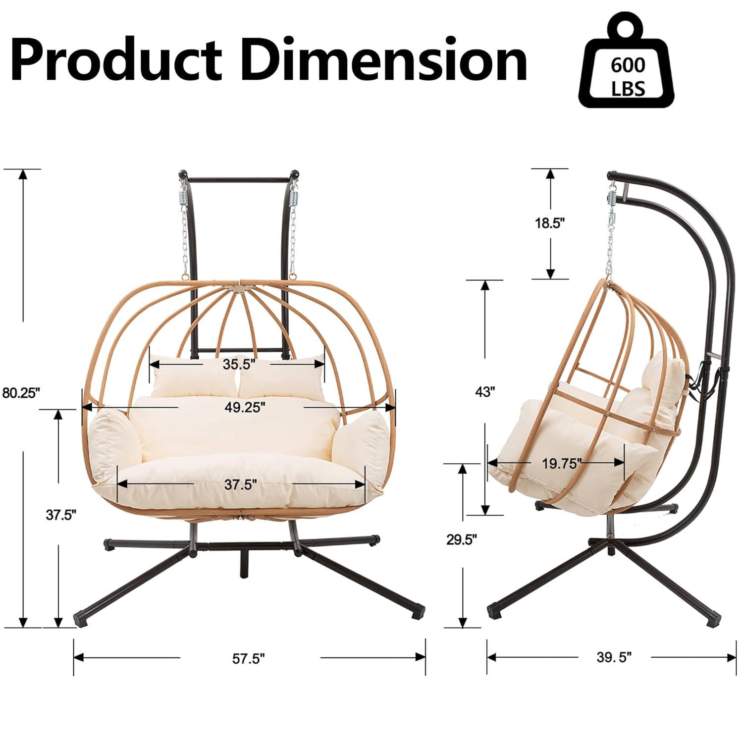 2 Person All Weather Egg Chair – Outdoor Furniture Egg Chair recenzja i cena