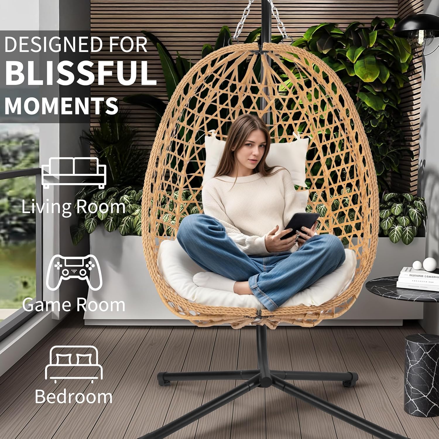 ！@Dwoo Garden Rattan Swing Han – Outdoor Furniture Egg Chair recenzja i cena