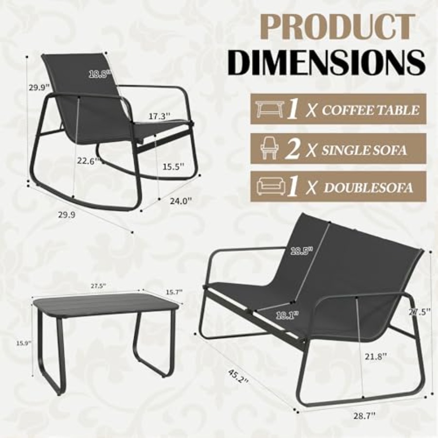 GEONKAI 4 Piece Patio Furnitur – Outdoor Furniture In recenzja i cena