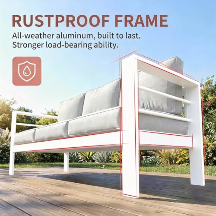 Outdoor Couch Aluminum Patio F – Outdoor Furniture Without Cushions recenzja i cena