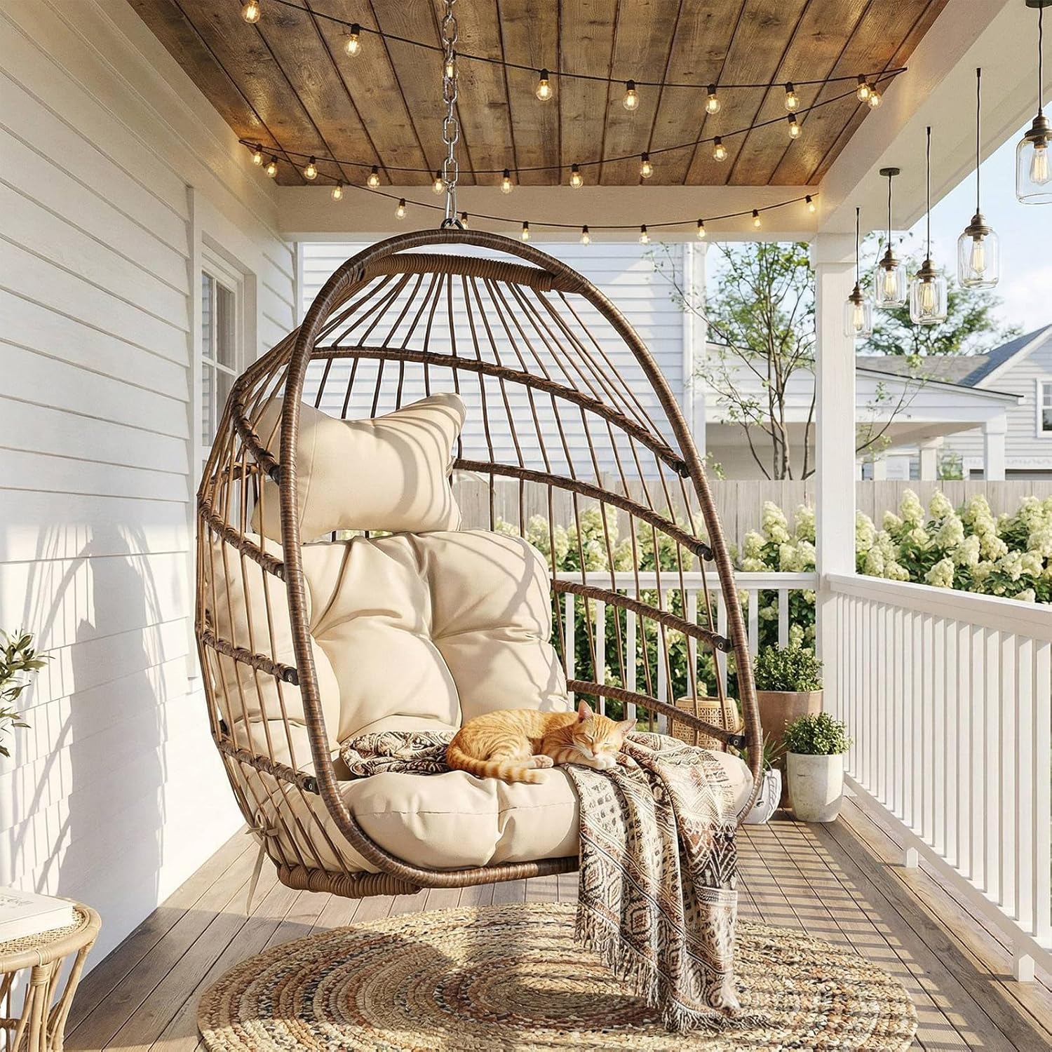 Outdoor Hanging Egg Chair With – Outdoor Furniture Egg Chair recenzja i cena