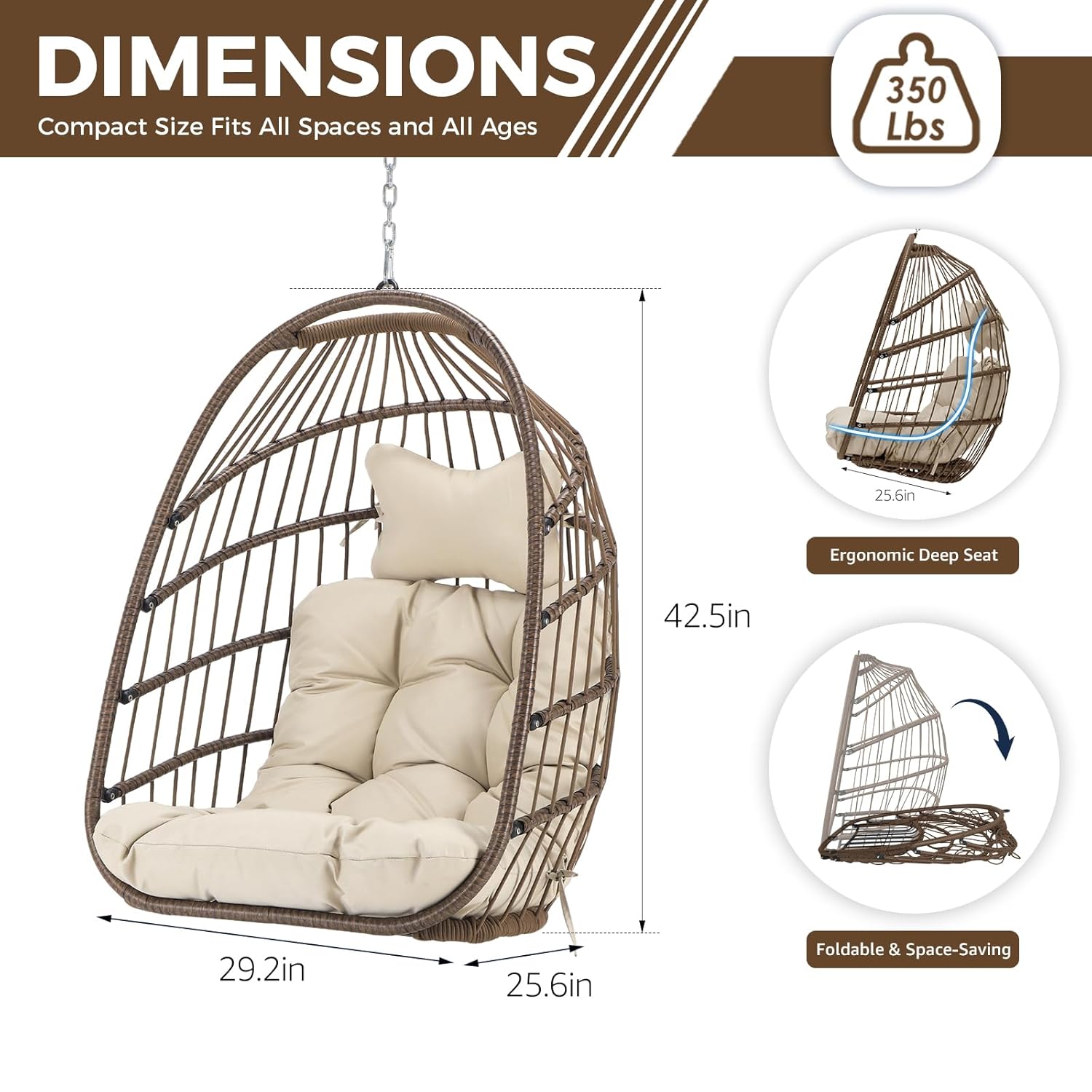 Outdoor Hanging Egg Chair With – Outdoor Furniture Egg Chair recenzja i cena