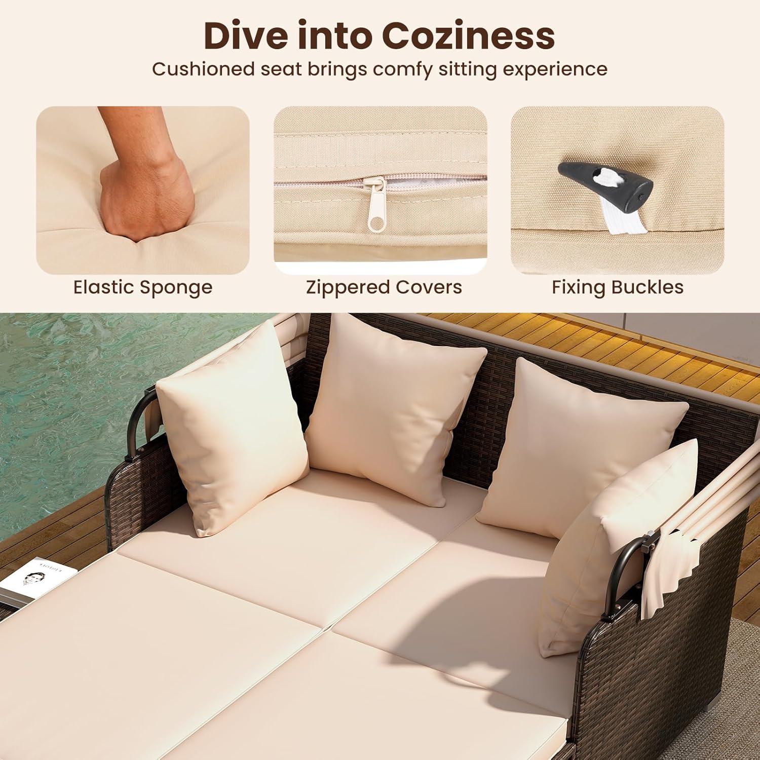 Outdoor Daybed, 2-Person Wicke – Outdoor Furniture Sunbrella recenzja i cena