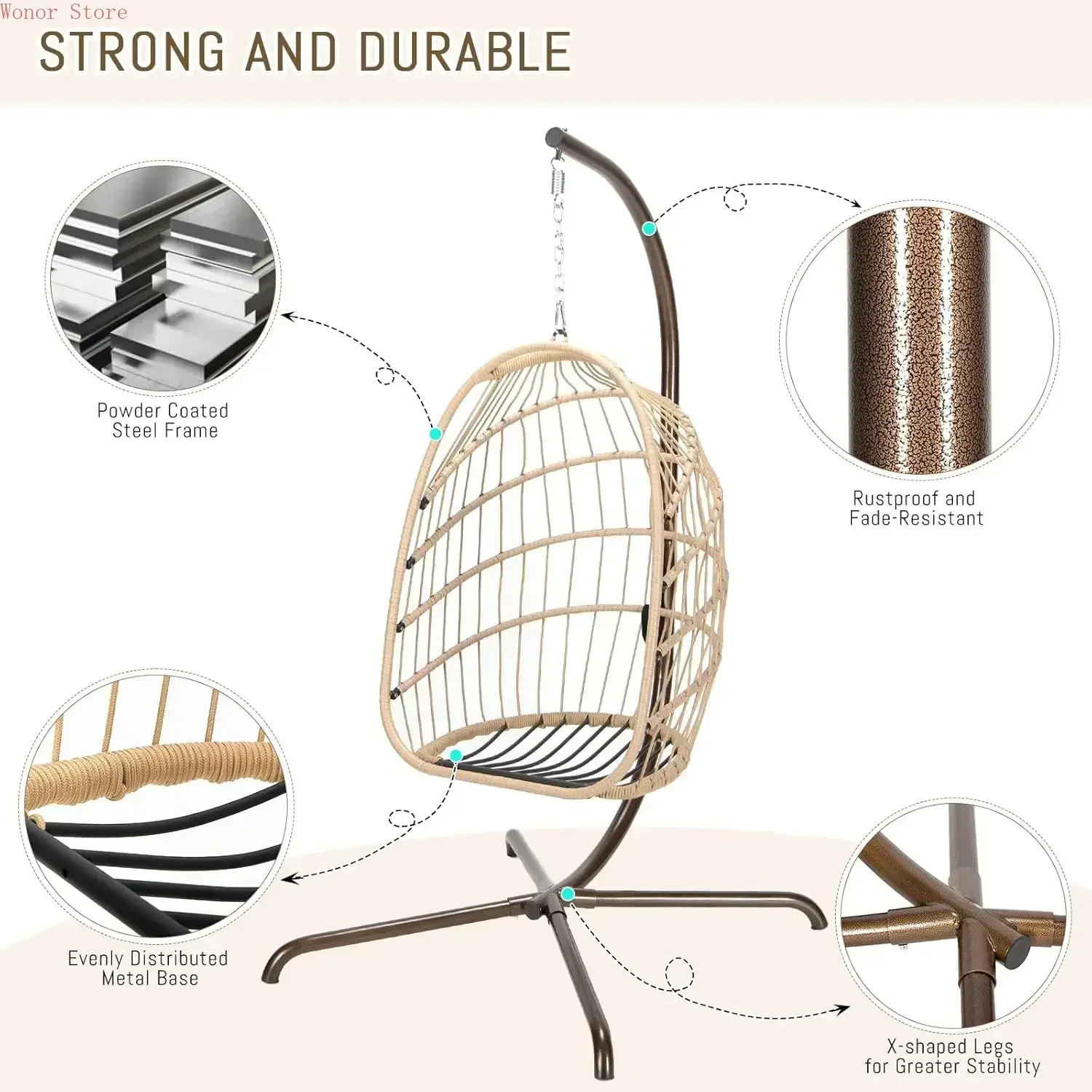 Outdoor Swing Egg Chair with S – Outdoor Furniture Egg Chair recenzja i cena