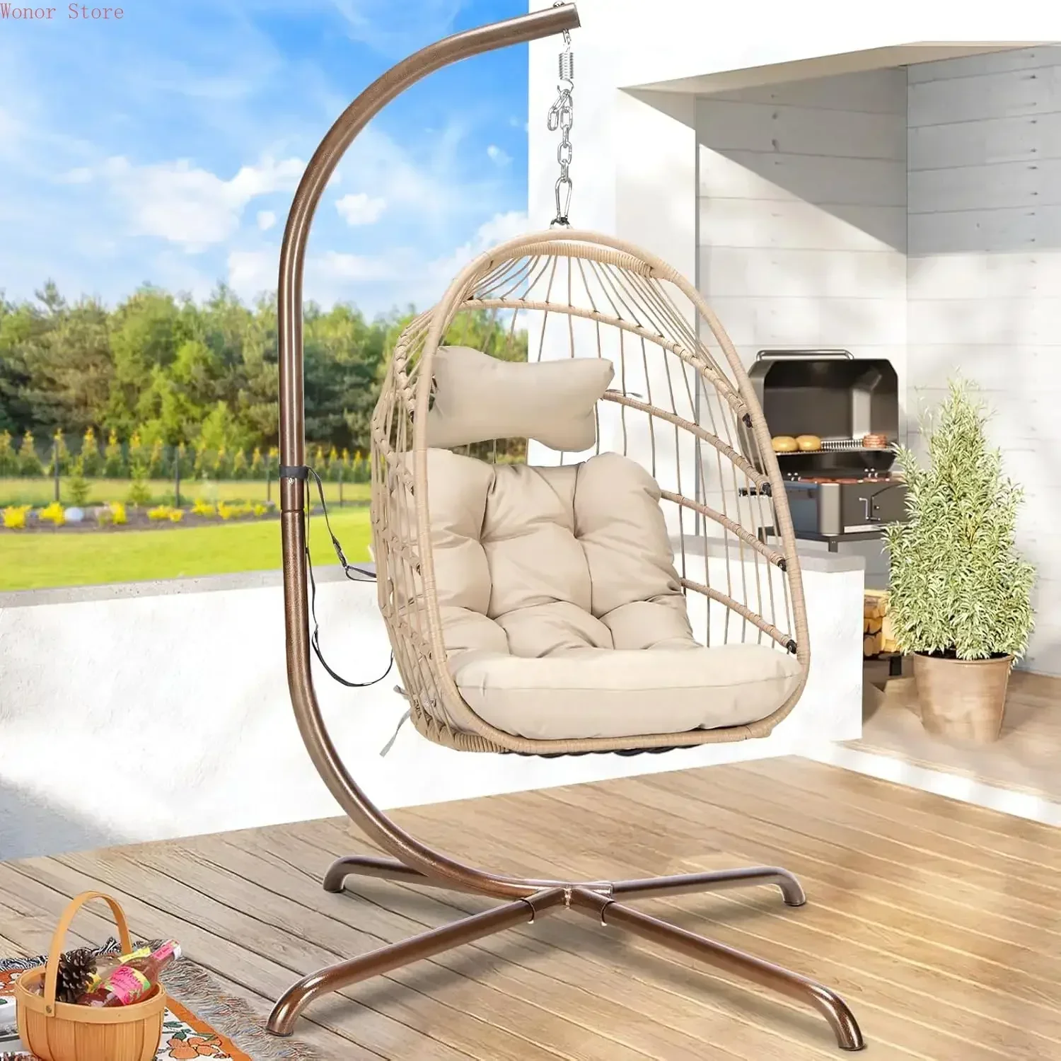 Outdoor Swing Egg Chair with S – Outdoor Furniture Egg Chair recenzja i cena