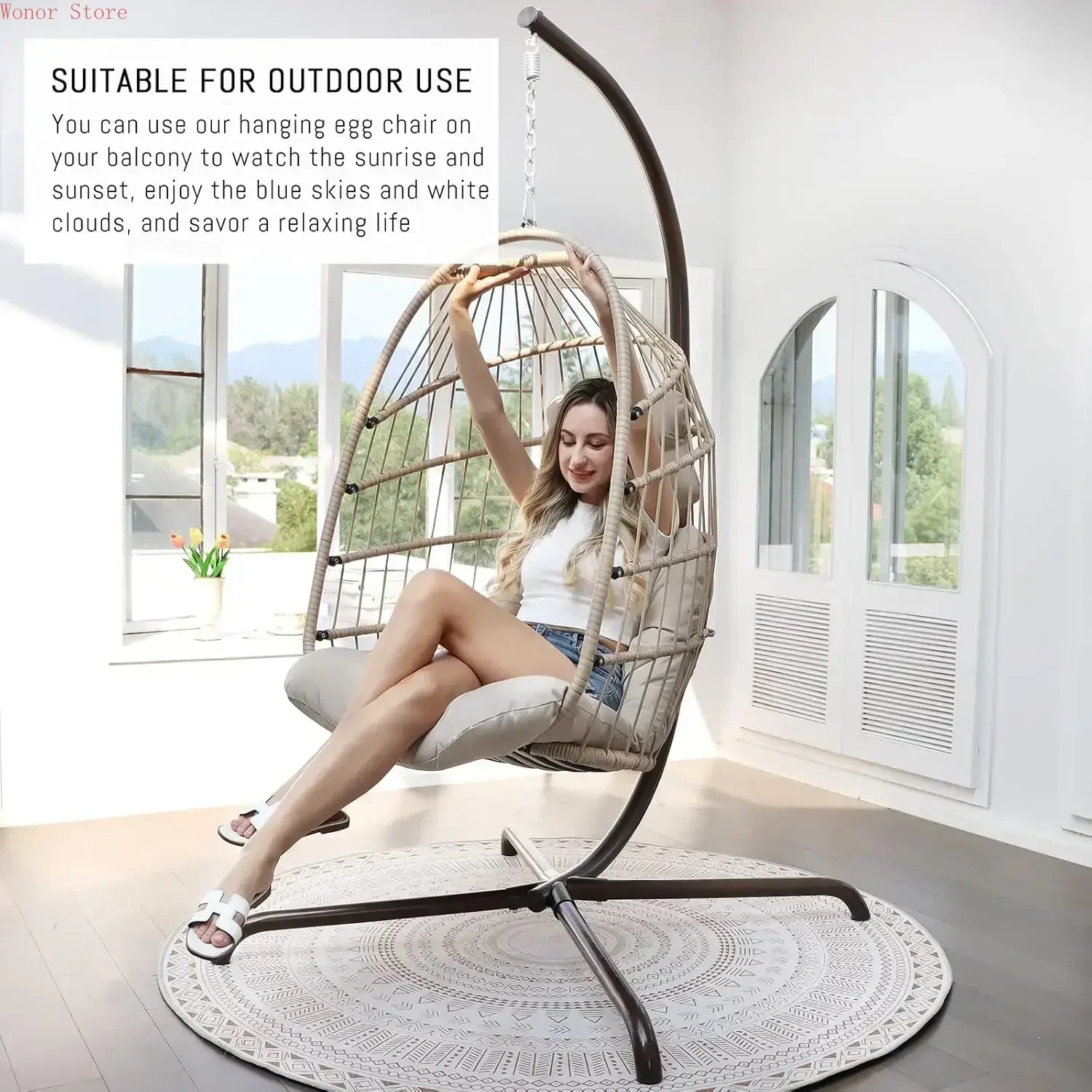 Outdoor Swing Egg Chair with S – Outdoor Furniture Egg Chair recenzja i cena