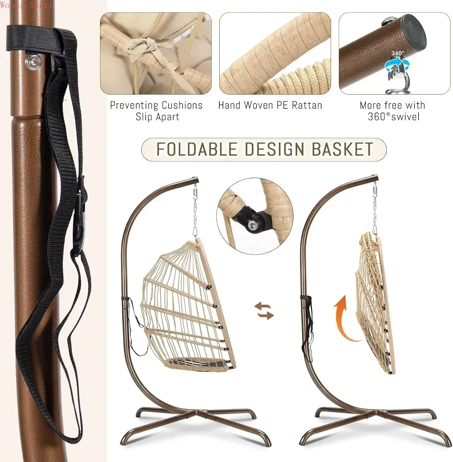 Outdoor Swing Egg Chair with S – Outdoor Furniture Egg Chair recenzja i cena