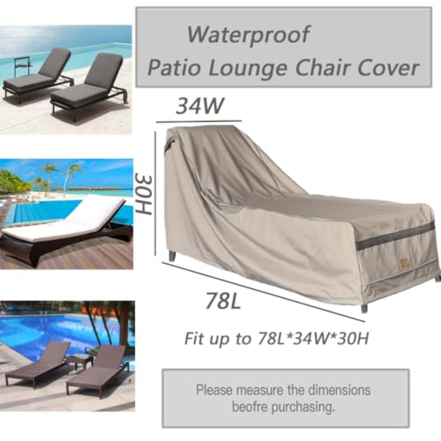 Patio Chaise Lounge Cover Wate – Outdoor Furniture Covers Waterproof recenzja i cena