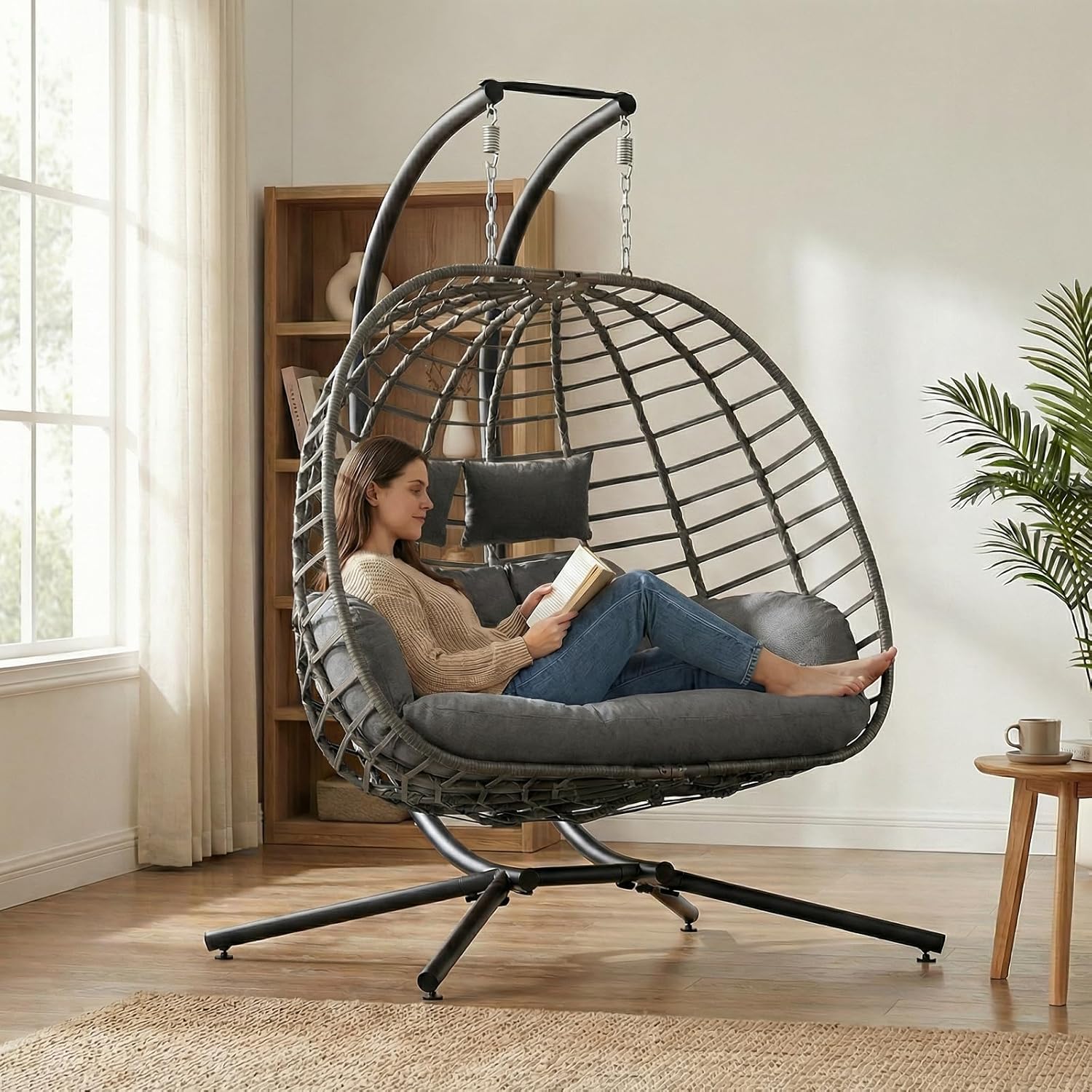 2 Person Egg Swing Chair with  – Outdoor Furniture Egg Chair recenzja i cena