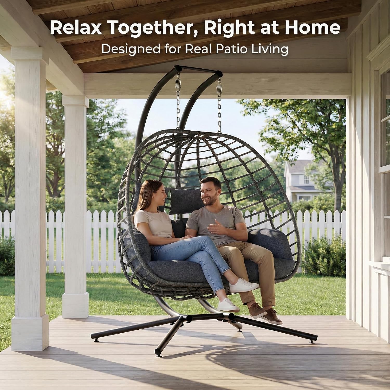 2 Person Egg Swing Chair with  – Outdoor Furniture Egg Chair recenzja i cena