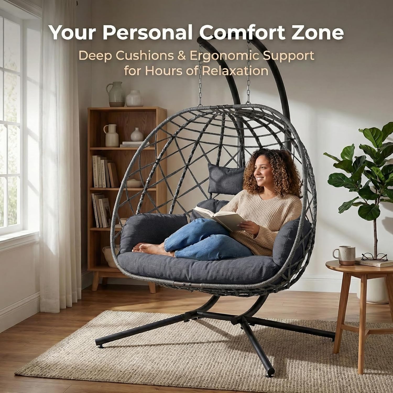 2 Person Egg Swing Chair with  – Outdoor Furniture Egg Chair recenzja i cena