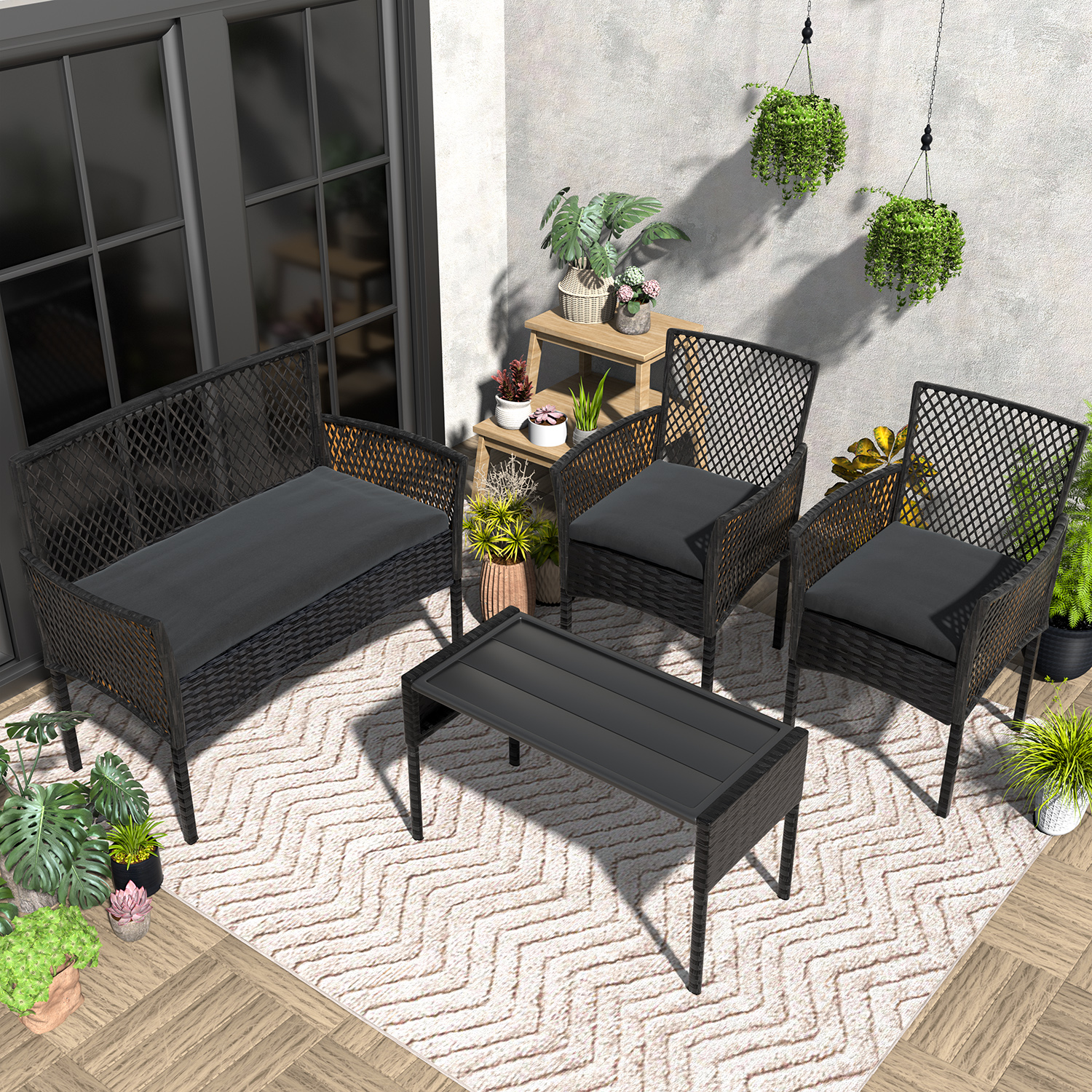 Outdoor Patio Furniture Set 4- – Outdoor Furniture Without Cushions recenzja i cena