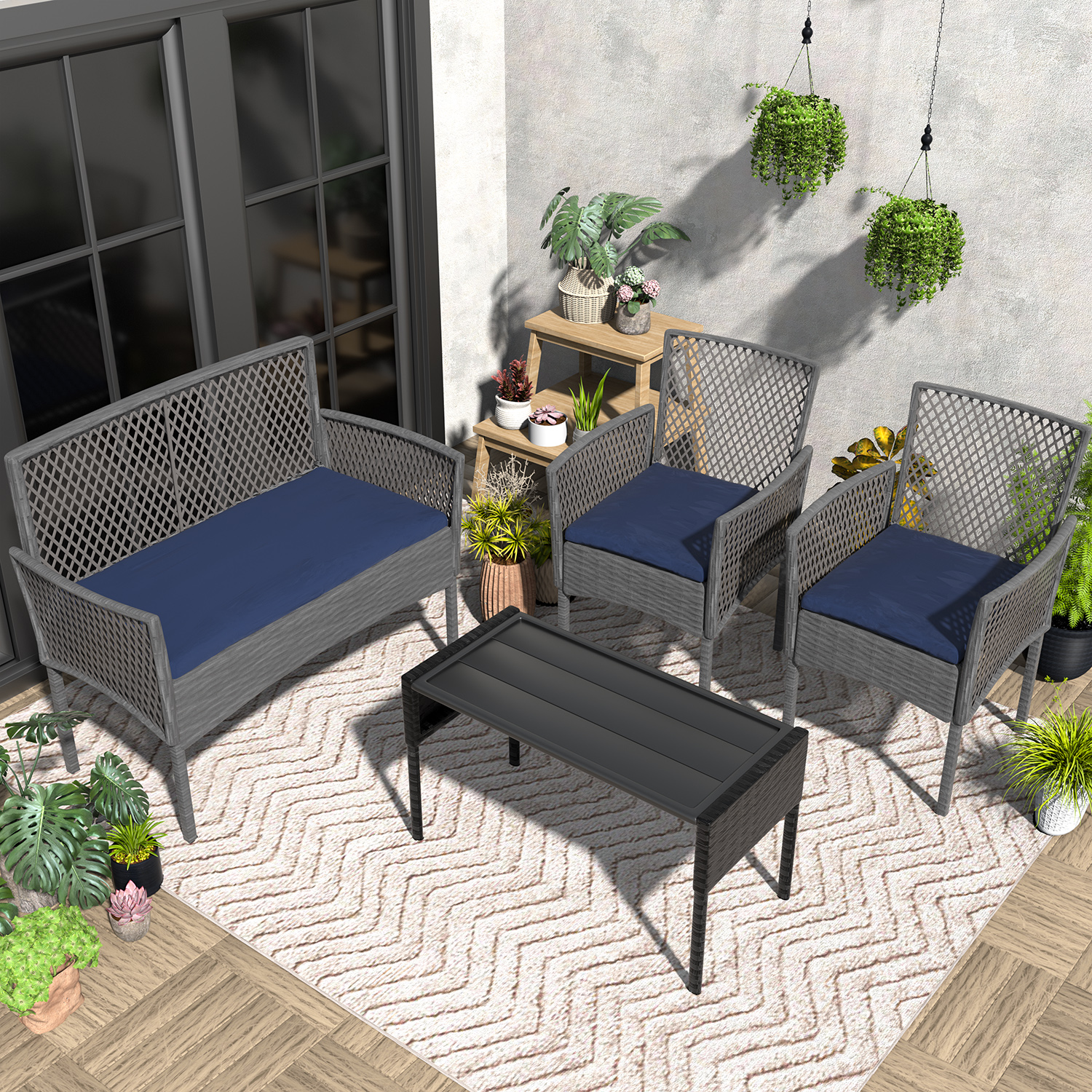 Outdoor Patio Furniture Set 4- – Outdoor Furniture Without Cushions recenzja i cena