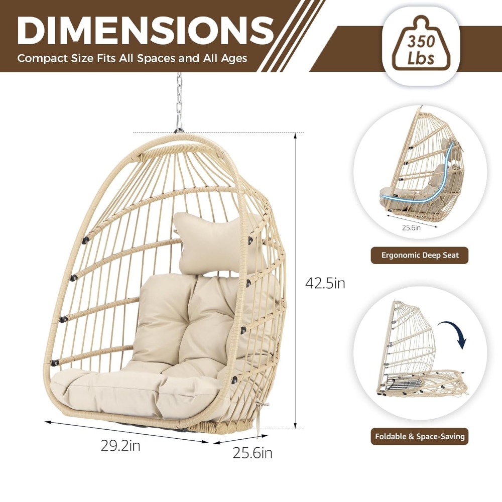 Outdoor Hanging Egg Chair With – Outdoor Furniture Without Cushions recenzja i cena
