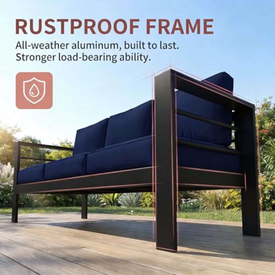 Outdoor Couch Aluminum Patio F – Outdoor Furniture Without Cushions recenzja i cena