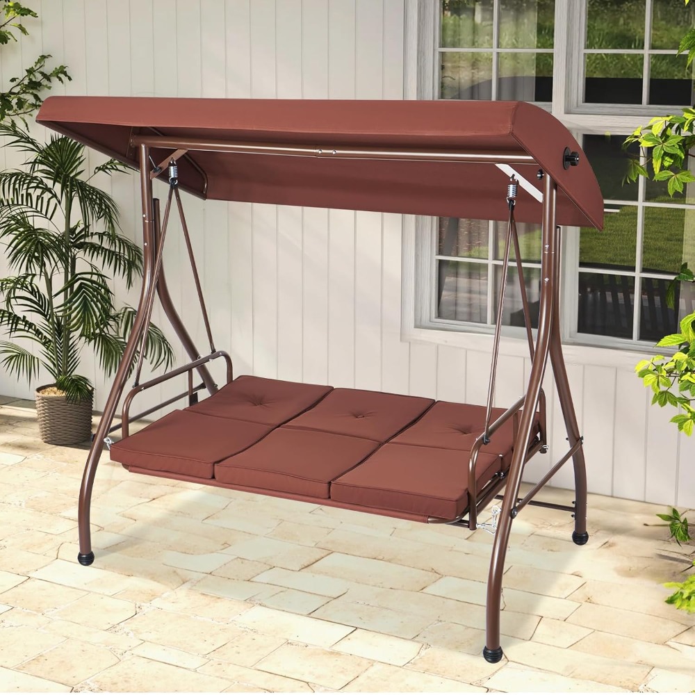 3-Seat Patio Swing Chair, Conv – Outdoor Furniture Sunbrella recenzja i cena
