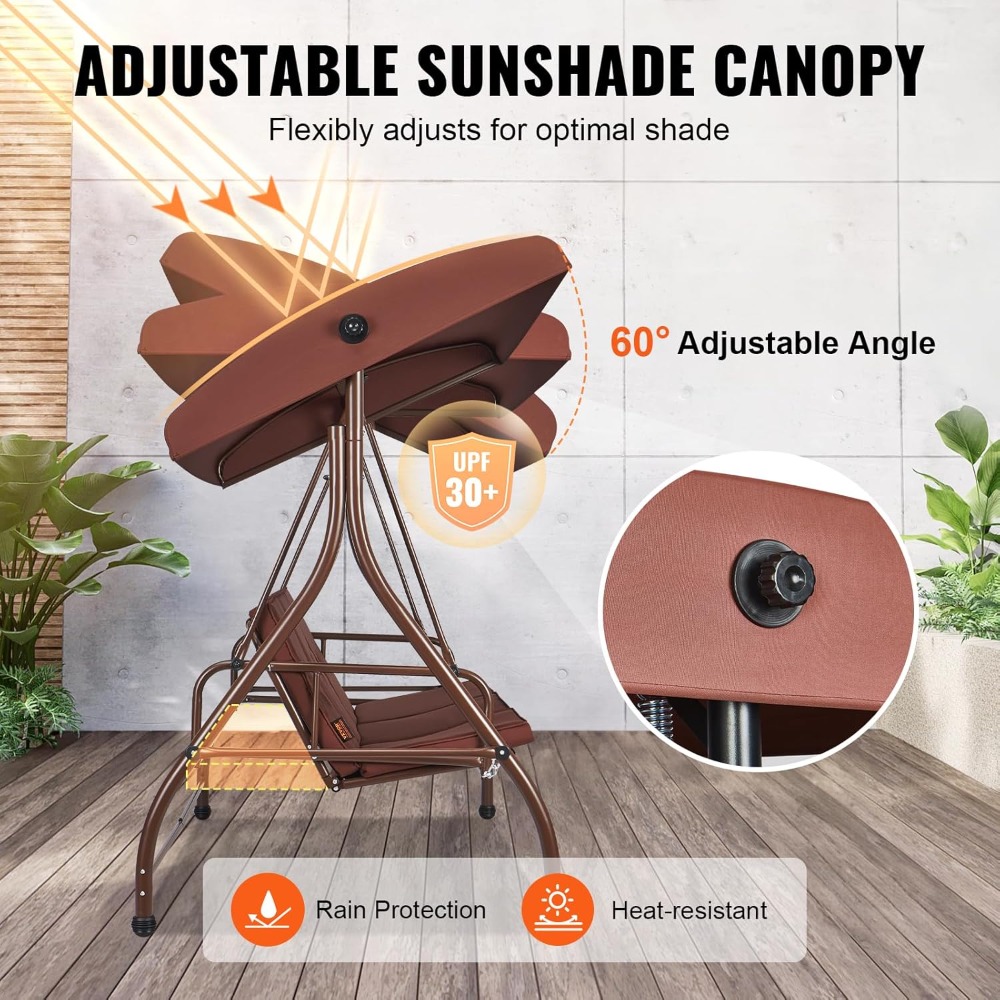 3-Seat Patio Swing Chair, Conv – Outdoor Furniture Sunbrella recenzja i cena