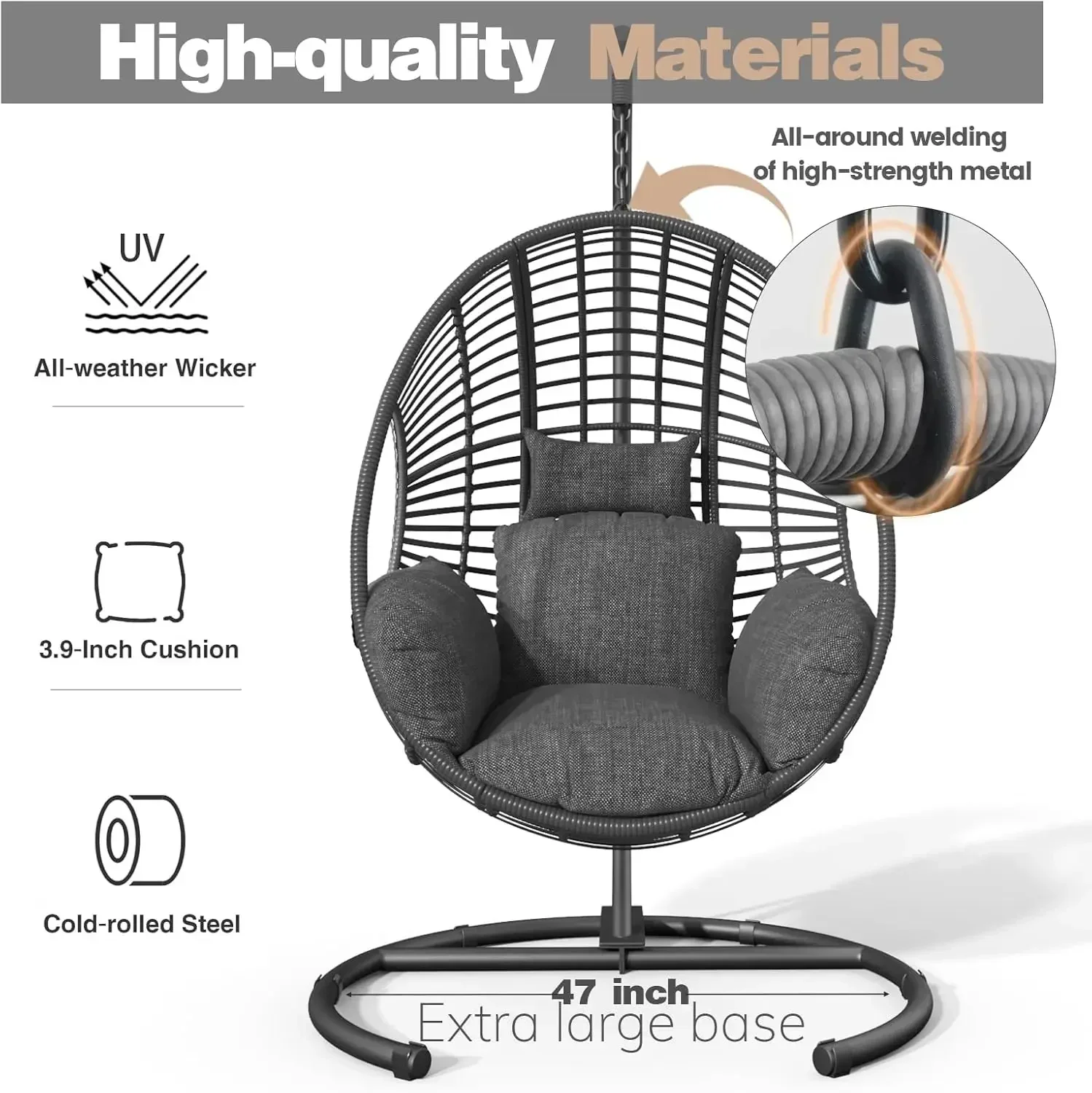 （XMSJ-Hot）Oversized Hanging Eg – Outdoor Furniture Egg Chair recenzja i cena