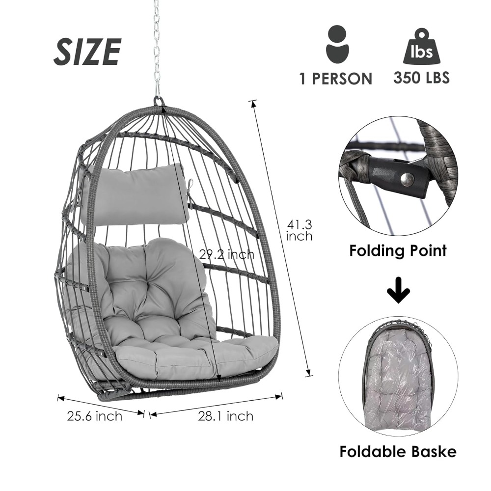 Hanging Egg Chair Without Stan – Outdoor Furniture Egg Chair recenzja i cena