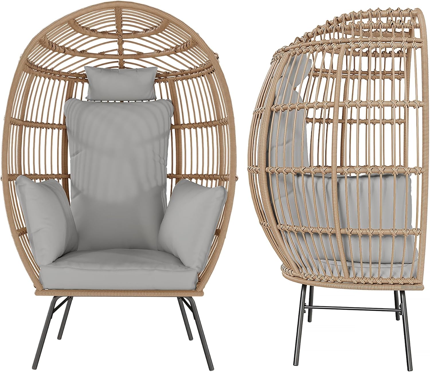 Wicker Egg Chair with Ottoman, – Outdoor Furniture Egg Chair recenzja i cena