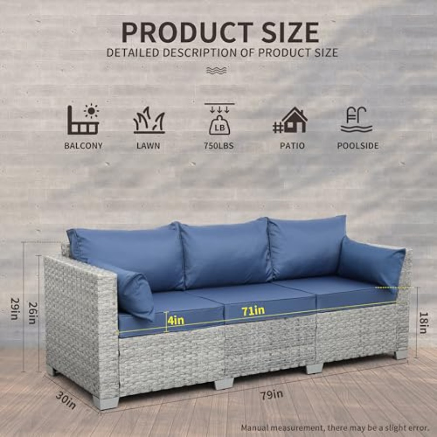 Outdoor Couch 3 Seater Wicker  – Outdoor Furniture In recenzja i cena